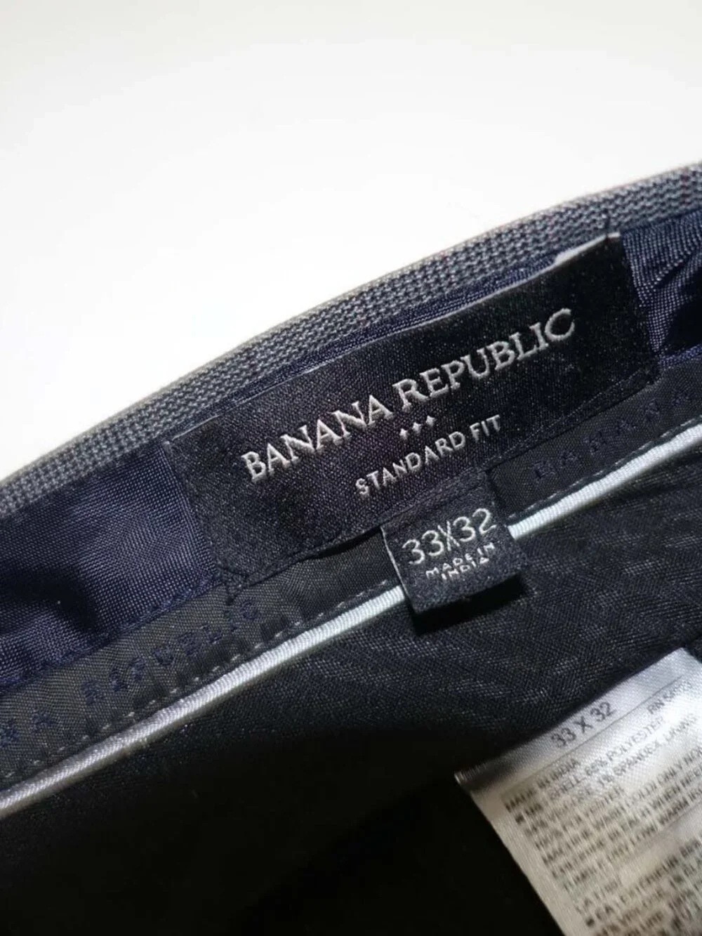 Banana Republic Men's 2 Button Suit Size 44 Regular 34 x 31 Medium Gray Plaid R
